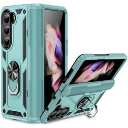 Mobigear Armor Ring Samsung Galaxy Z Fold 5 Hoesje Hardcase Backcover Shockproof met Ringhouder - Groen