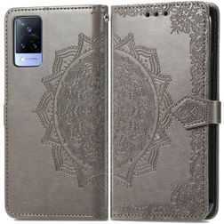 Mobigear Mandala Vivo V21 Hoesje Bookcase Portemonnee - Grijs