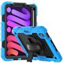 Mobigear SureGrip Xtreme iPad Mini 6 (2021) Hoes Hard Kunststof,Siliconen Backcover + Stylus Houder + Schouderband + Standaard - Zwart / Blauw