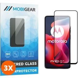 Mobigear Premium Motorola Moto G24 Glazen Screenprotector - Case Friendly - Zwart (3-Pack)