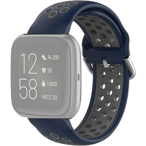 Mobigear Sport Plus Buckle Siliconen Fitbit Versa 2 Bandje Gespsluiting - Blauw