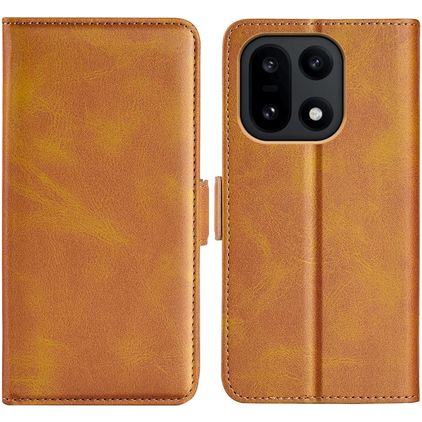 Mobigear Slim Magnet OnePlus 15 Hoesje Bookcase Portemonnee - Cognac