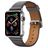 Mobigear Roma Leren Apple Watch Bandje Gespsluiting - 49/46/45/44 mm - Grijs