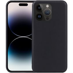 Mobigear Basics iPhone 15 Pro Max Hoesje Flexibel TPU Extra Dun Backcover - Zwart