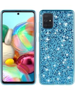 Mobigear Glitter Samsung Galaxy A51 Hoesje Hardcase Backcover - Blauw