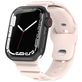 Mobigear Sport Armor Siliconen Apple Watch Bandje Druksluiting - 42/41/40/38 mm - Sand Pink
