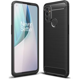 Mobigear Brushed Slim OnePlus Nord N100 Hoesje Flexibel TPU Backcover - Zwart