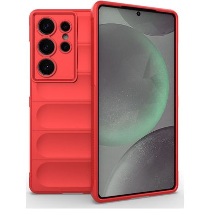 Mobigear Bumpy Samsung Galaxy S25 Ultra Hoesje Flexibel TPU Backcover - Rood