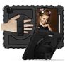 Mobigear SureGrip Xtreme iPad Air 5 (2022) Hoes Hard Kunststof,Siliconen Backcover + Stylus Houder + Schouderband + Standaard - Zwart