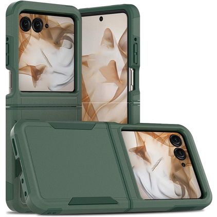 Mobigear Heavy Armor Motorola Razr 50 Hoesje Hardcase Backcover Shockproof - Donkergroen