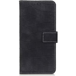 Mobigear Croco HONOR 8S Hoesje Bookcase Portemonnee - Zwart