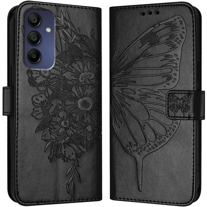 Mobigear Butterfly Samsung Galaxy A16 Hoesje Bookcase Portemonnee - Zwart