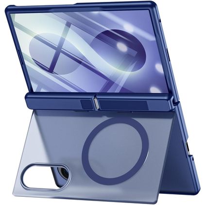 Mobigear Kickstand Samsung Galaxy Z Fold 8 MagSafe Hoesje Hardcase Backcover Shockproof met Standaard - Blauw