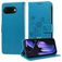 Mobigear Flowers Google Pixel 9a Hoesje Bookcase Portemonnee - Blauw