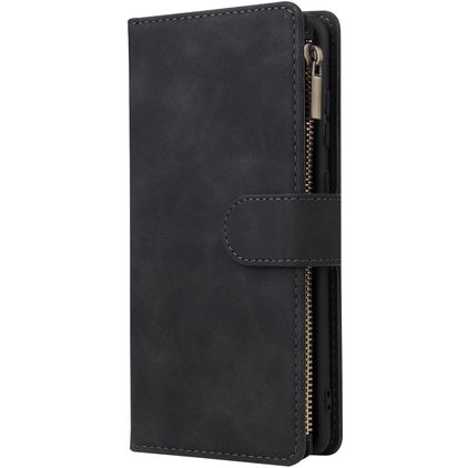 Mobigear Zipper Samsung Galaxy Note 10 Lite Hoesje Bookcase Portemonnee - Zwart