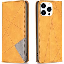 Mobigear Rhombus Slim iPhone 16 Pro Hoesje Bookcase - Cognac