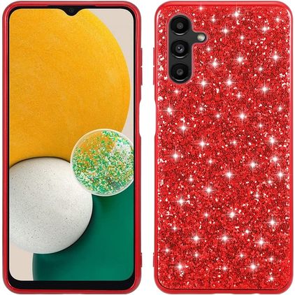 Mobigear Glitter Samsung Galaxy A54 Hoesje Hardcase Backcover - Rood