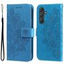 Mobigear Flowers Samsung Galaxy A55 Hoesje Bookcase Portemonnee - Blauw