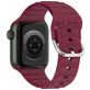 Mobigear Bumpy Siliconen Apple Watch Bandje Gespsluiting - 49/46/45/44 mm - Bordeaux Rood