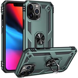 Mobigear Armor Ring iPhone 14 Pro Max Hoesje Hardcase Backcover Shockproof met Ringhouder - Groen
