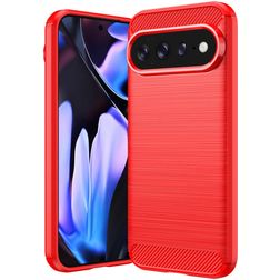 Mobigear Brushed Slim Google Pixel 11 Pro XL Hoesje Flexibel TPU Backcover - Rood