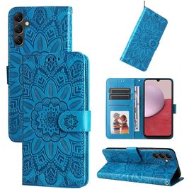 Mobigear Sunflower Samsung Galaxy A14 Hoesje Bookcase Portemonnee - Blauw