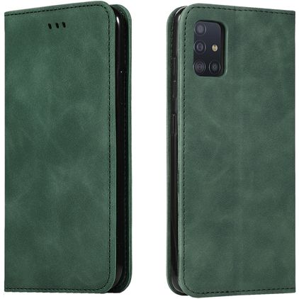 Mobigear Retro Slim Samsung Galaxy A71 Hoesje Bookcase Portemonnee - Groen