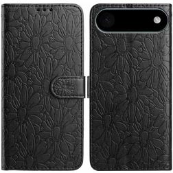 Mobigear Flowers iPhone Air Hoesje Bookcase Portemonnee - Zwart