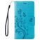 Mobigear Flowers iPhone 7 Hoesje Bookcase Portemonnee - Blauw