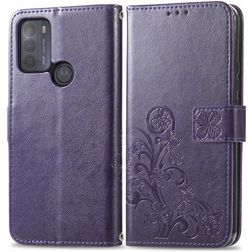 Mobigear Clover Motorola Moto G50 Hoesje Bookcase Portemonnee - Paars