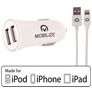 Mobilize Dual USB Autolader Apple Lightning 1 Meter 24W - Wit
