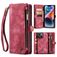 Caseme 008 iPhone 15 Hoesje Uitneembare 2in1 Bookcase Portemonnee - Rood
