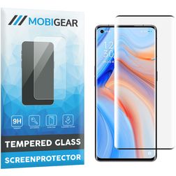 Mobigear Curved OPPO Reno 4 Pro 5G Glazen Screenprotector - Case Friendly - Zwart