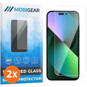 Mobigear iPhone 14 Glazen Screenprotector - Case Friendly (2-Pack)