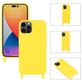 Mobigear Lanyard iPhone 14 Pro Max Siliconen Hoesje met koord - Geel
