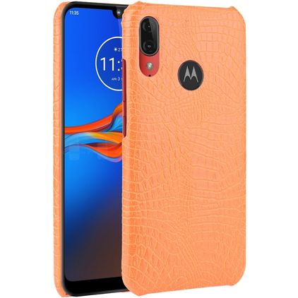 Mobigear Croco Motorola Moto E6 Plus Hoesje Backcover - Oranje
