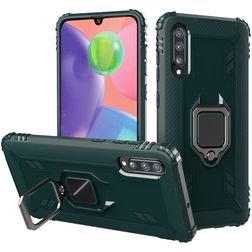 Mobigear Armor Ring Wiko View 4 Hoesje Hardcase Backcover Shockproof met Ringhouder - Groen