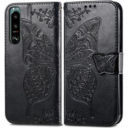 Mobigear Butterfly Sony Xperia 5 IV Hoesje Bookcase Portemonnee - Zwart