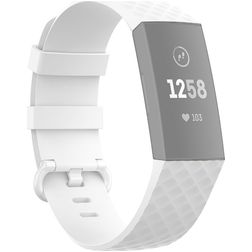Mobigear Cross Siliconen Fitbit Charge 4 Bandje Gespsluiting - Wit