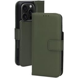 Mobiparts iPhone 16 Pro MagSafe Hoesje Echt Leer Uitneembare 2in1 Bookcase Portemonnee - Groen