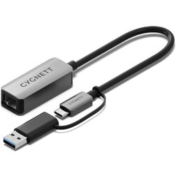 Cygnett Unite USB-A / USB-C naar Ethernet Adapter - Zilver