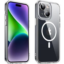 Valenta Trend iPhone 15 MagSafe Hoesje Hardcase Backcover - Transparant / Wit
