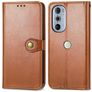 Mobigear Snap Button Motorola Edge 30 Pro Hoesje Bookcase Portemonnee - Bruin