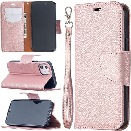Mobigear Excellent iPhone 12 Mini Hoesje Bookcase Portemonnee - Roségoud
