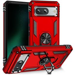Mobigear Armor Ring Google Pixel 8a Hoesje Hardcase Backcover Shockproof met Ringhouder - Rood