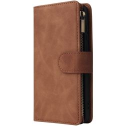 Mobigear Zipper Huawei P40 Hoesje Bookcase Portemonnee - Bruin