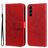 Mobigear Flowers Samsung Galaxy S23 Hoesje Bookcase Portemonnee - Rood