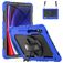 Mobigear SureGrip Xtreme Samsung Galaxy Tab S9 Plus Hoes Hard Kunststof,Siliconen Backcover + Stylus Houder + Schouderband + Standaard - Donkerblauw