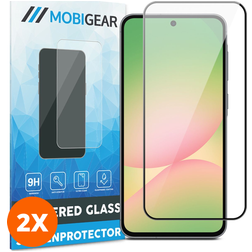 Mobigear Premium Samsung Galaxy A56 Glazen Screenprotector - Case Friendly - Zwart (2-Pack)