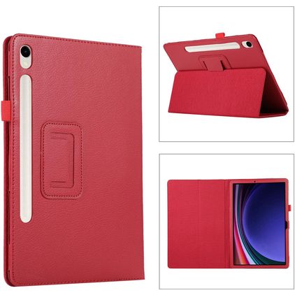 Mobigear Classic Samsung Galaxy Tab S11 Hoes Bookcase + Stylus Houder - Rood